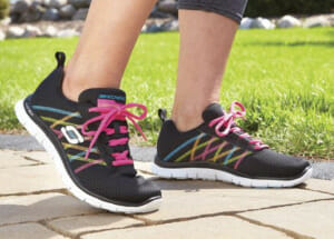 Brighten up your Saturday uniform swap out your old sneakers for a pair in a bright color.