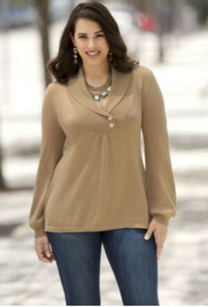 woman wearing cashmere sweater
