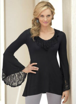 Black shows power, studies show, and people will perceive wearers of this color as competent. Lupo suggests softening this dark hue with lace or ruffled embellishments.