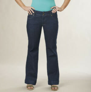 Wide-leg jeans and trousers are a great bet for pear-shaped ladies because they create a clean line from the hip to the floor and help balance the legs' proportions.
