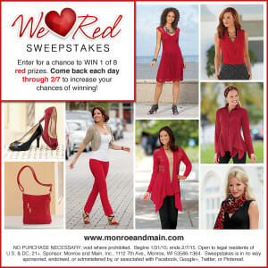 Various women in red clothing