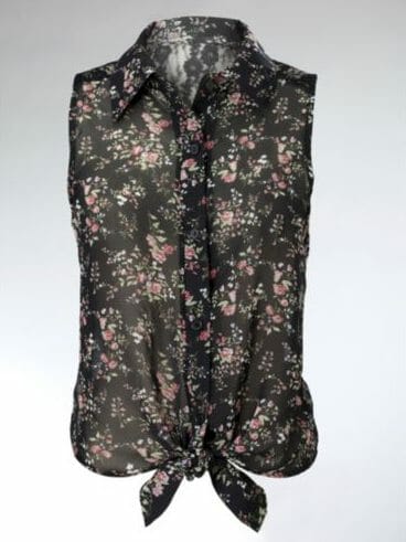floral patterns Black floral sleeveless top