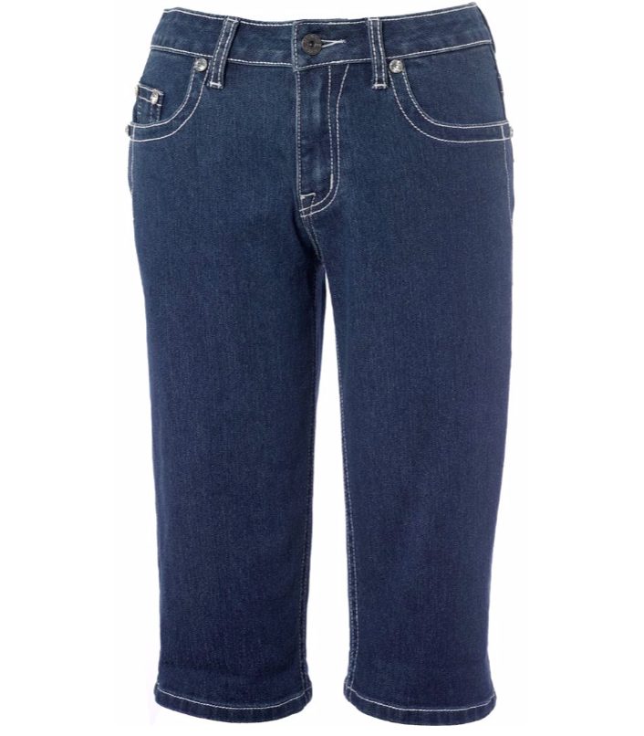 Bermuda-length denim shorts