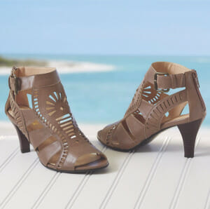 taupe-colored gladiator sandals