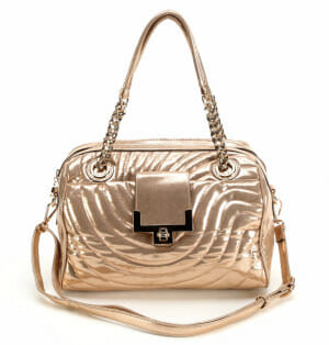 Swirled Quilted Metallic Satchel