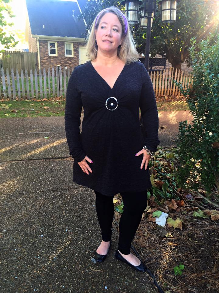 Blogger wearing Monroe and Main Top