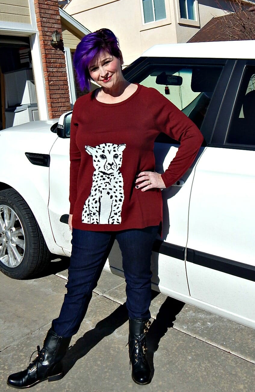 Blogger wearing Monroe and Main Sweater