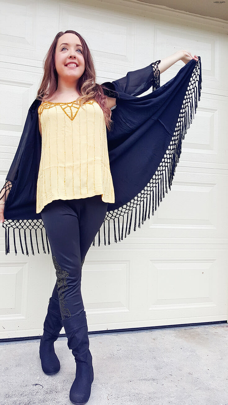 Blogger Wearing Monroe and Main Cape