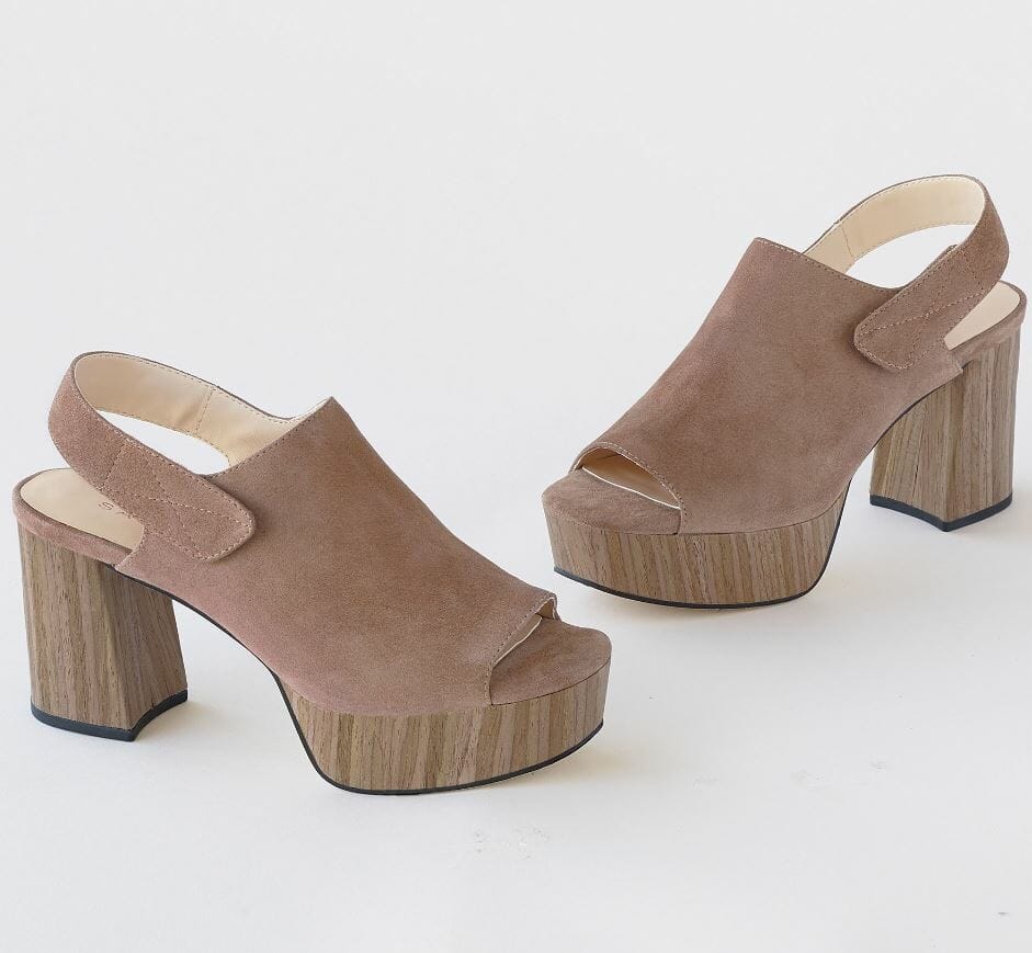 mauve suede platform shoes