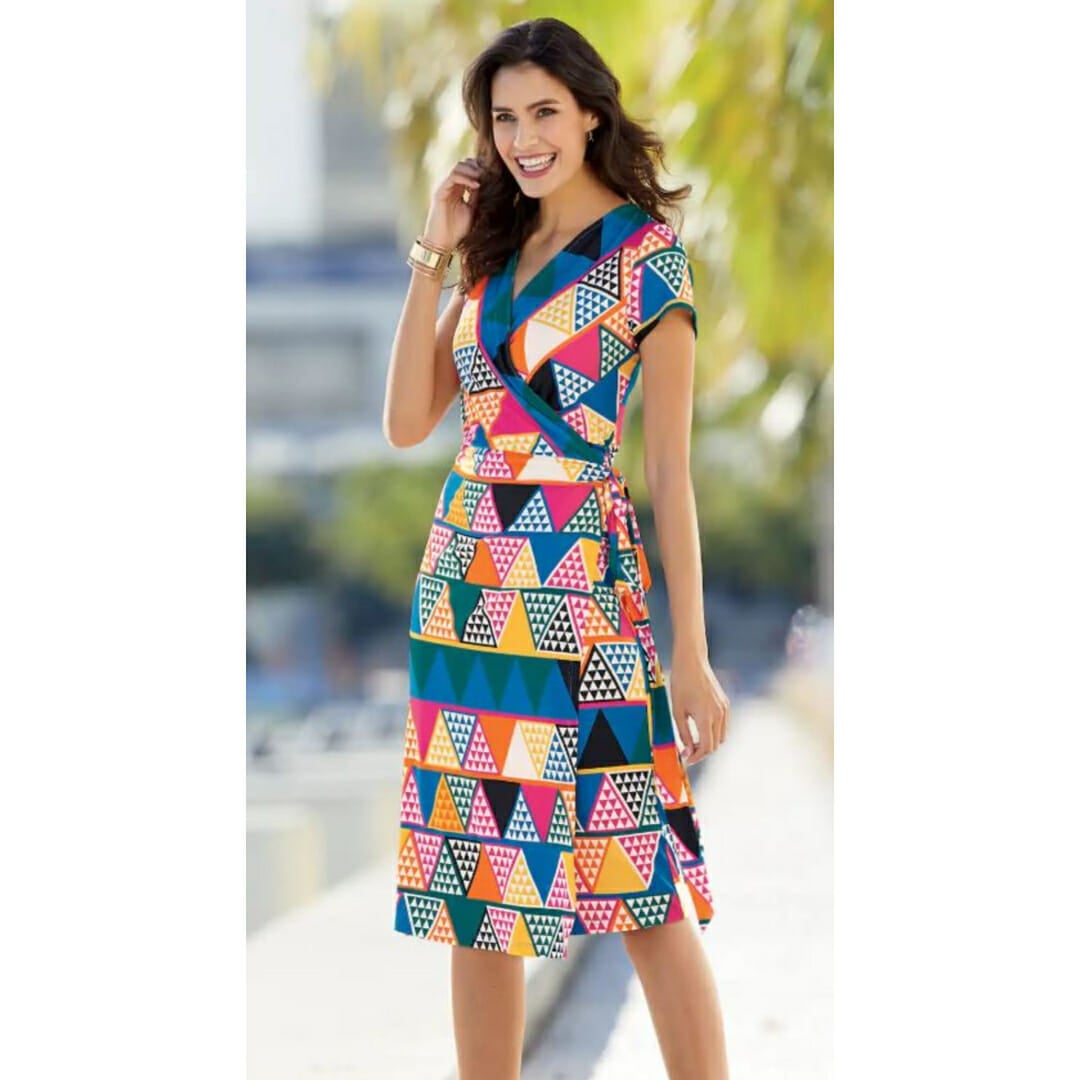 Geometric Wrap Dress