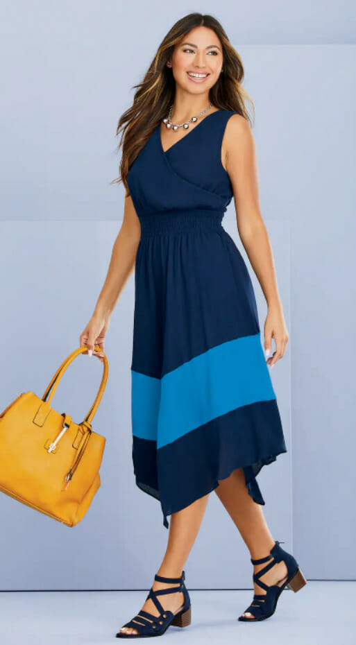 Model in Summer Midi Dress