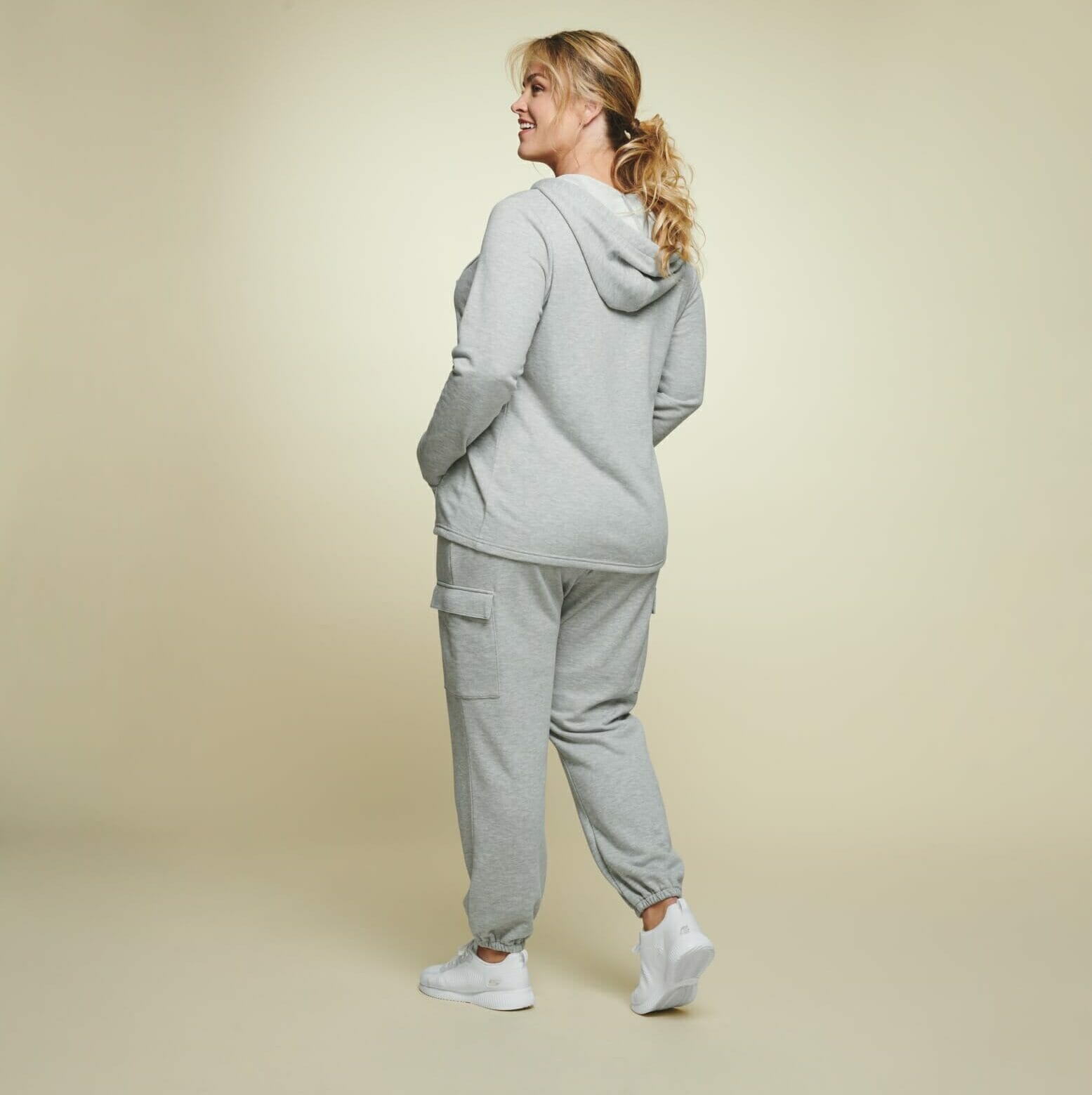 Grey plus size loungewear with hoodie