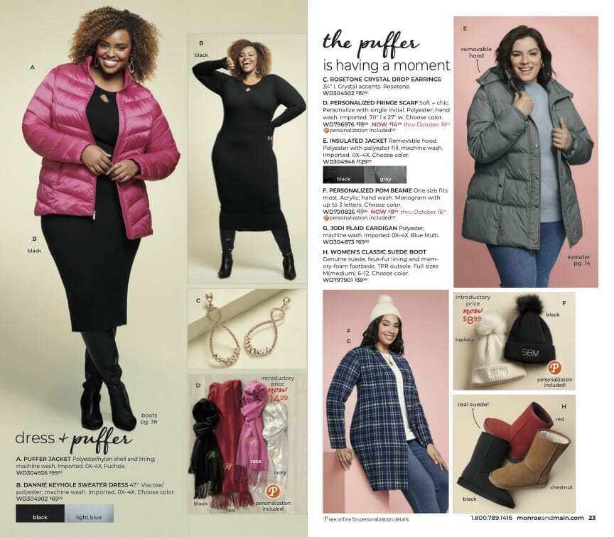 monroe+main fall catalog plus-size fashions