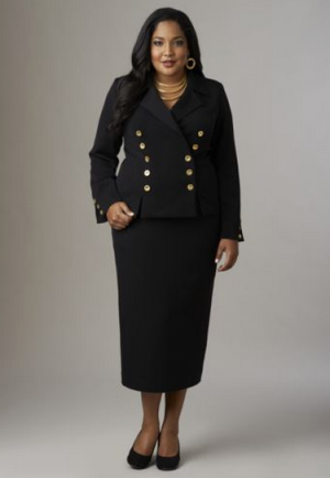 You'll turn heads as soon as you walk through the door with this camel-colored display of calm, cool and confidence, and this suit comes in both misses and plus sizes, fitting you no matter what your figure might be.