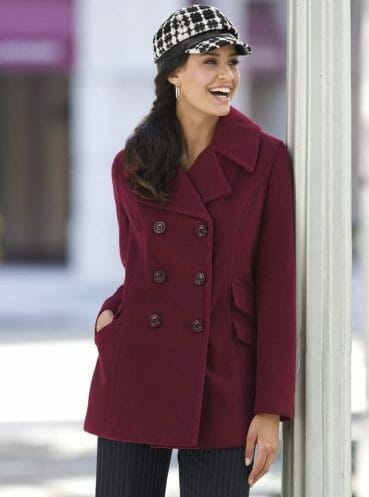 Add a nice peacoat or other pretty jacket to the ensemble to stay warm when you're outside