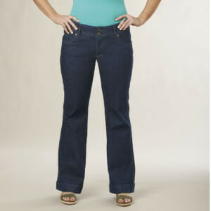 Any woman with wider hips looks great in wide-leg jeans and trousers.