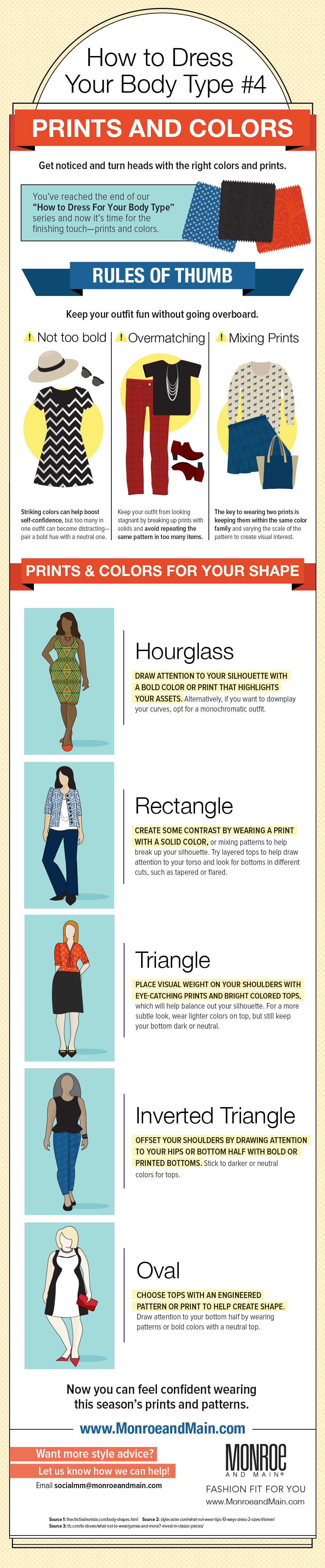 How to Dress Your Body Type Infographic Colors & Prints