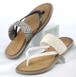 thong summer sandals in black or white