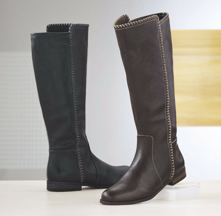 wide calf boots in black or brown
