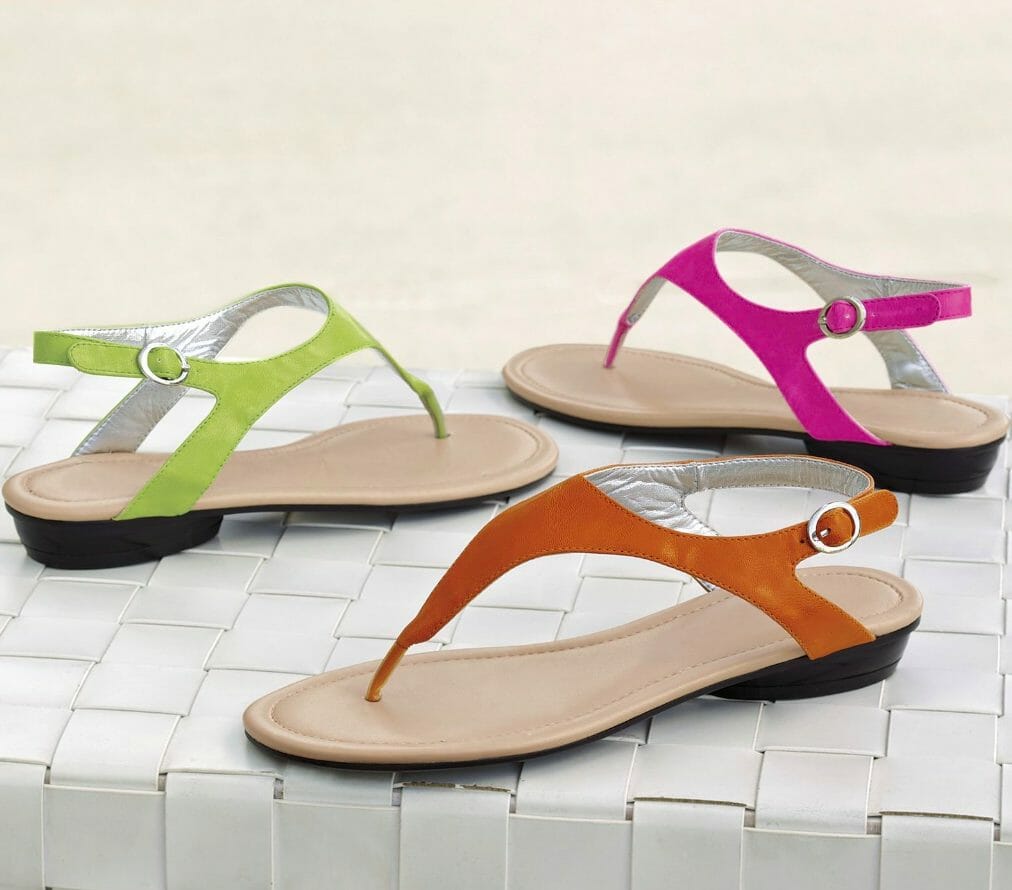 A colored sandal is one of our favorite summer shoes.