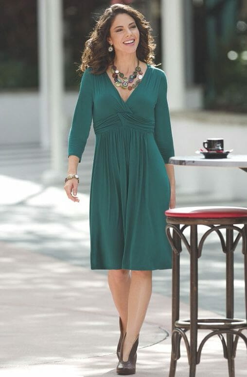 Slimming Sassy Dress in Emerald