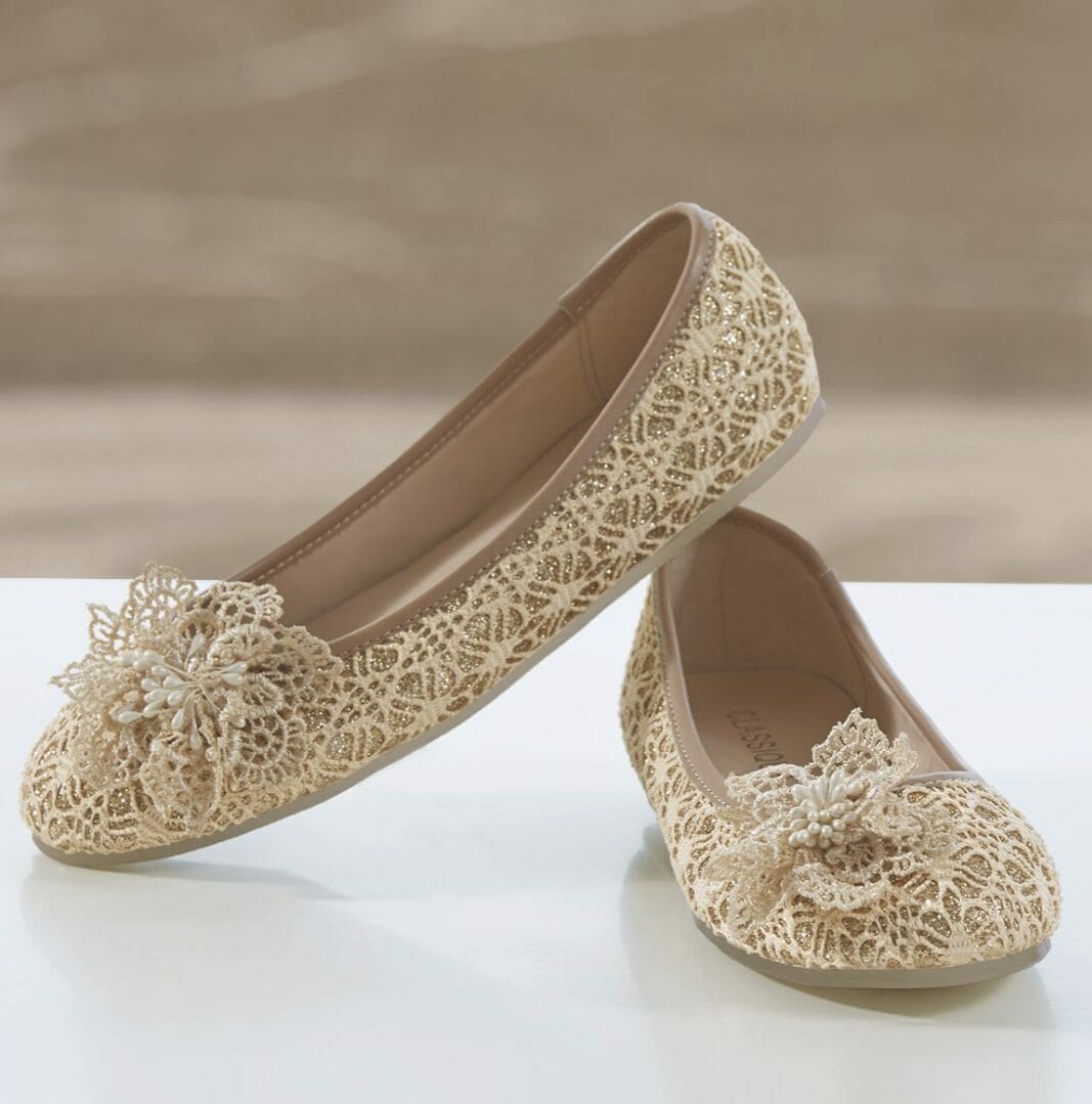 lace flowered flat 