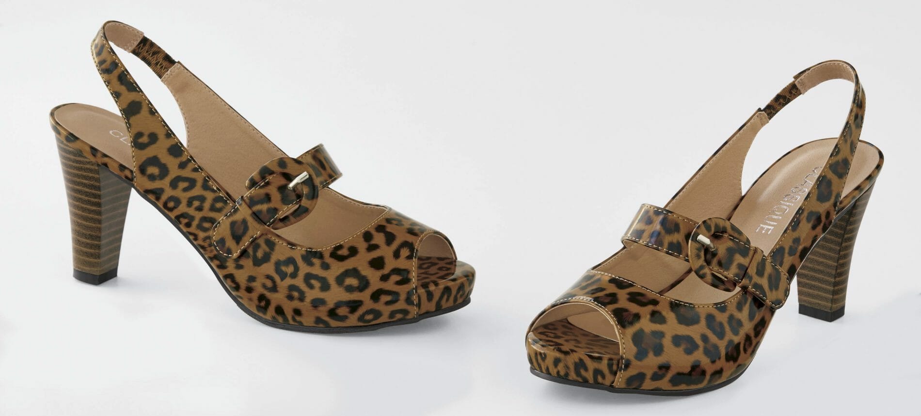 animal print closed-toe heels