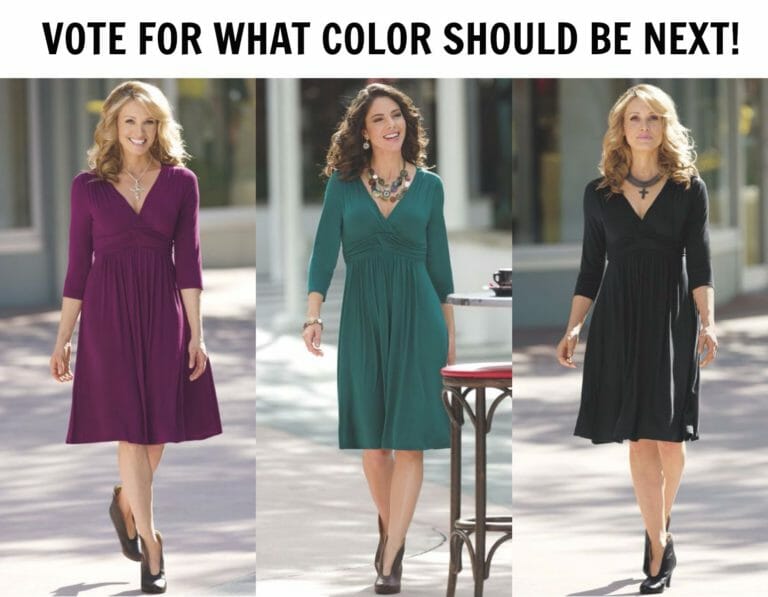 Several women wearing same dress just in different colors