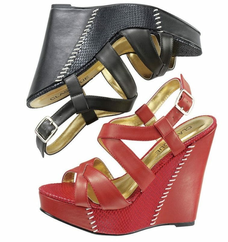 Topstitch Wedge in red or black