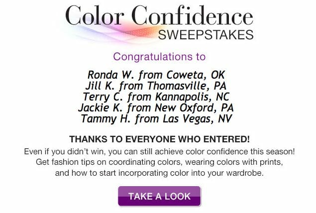Our Color Confidence Sweepstakes