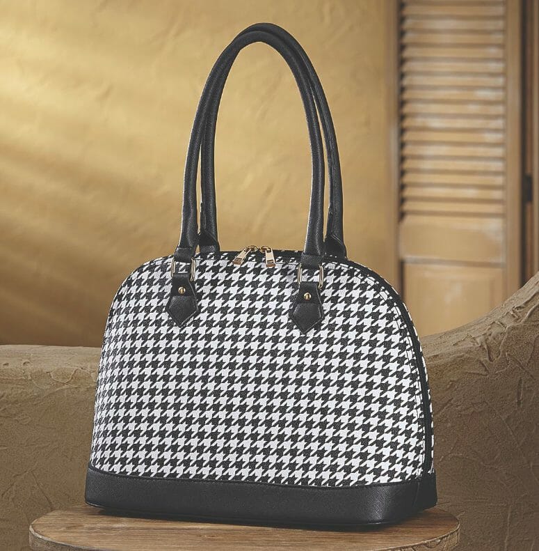 houndstooth printed bag