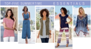 Several women in summer essentials