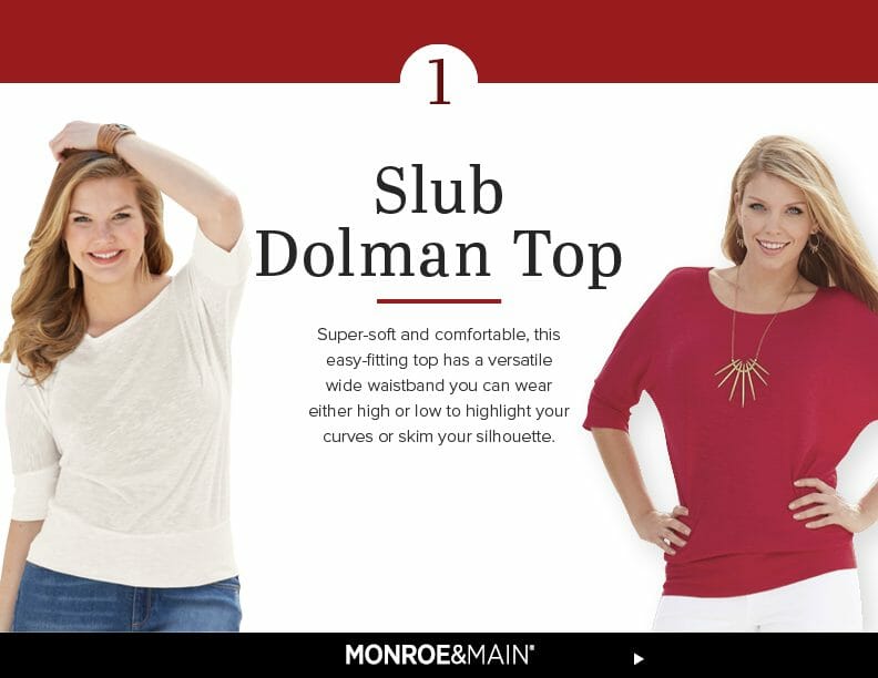 2 women in different styles of tops