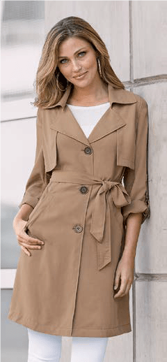 Woman wearing trench coat