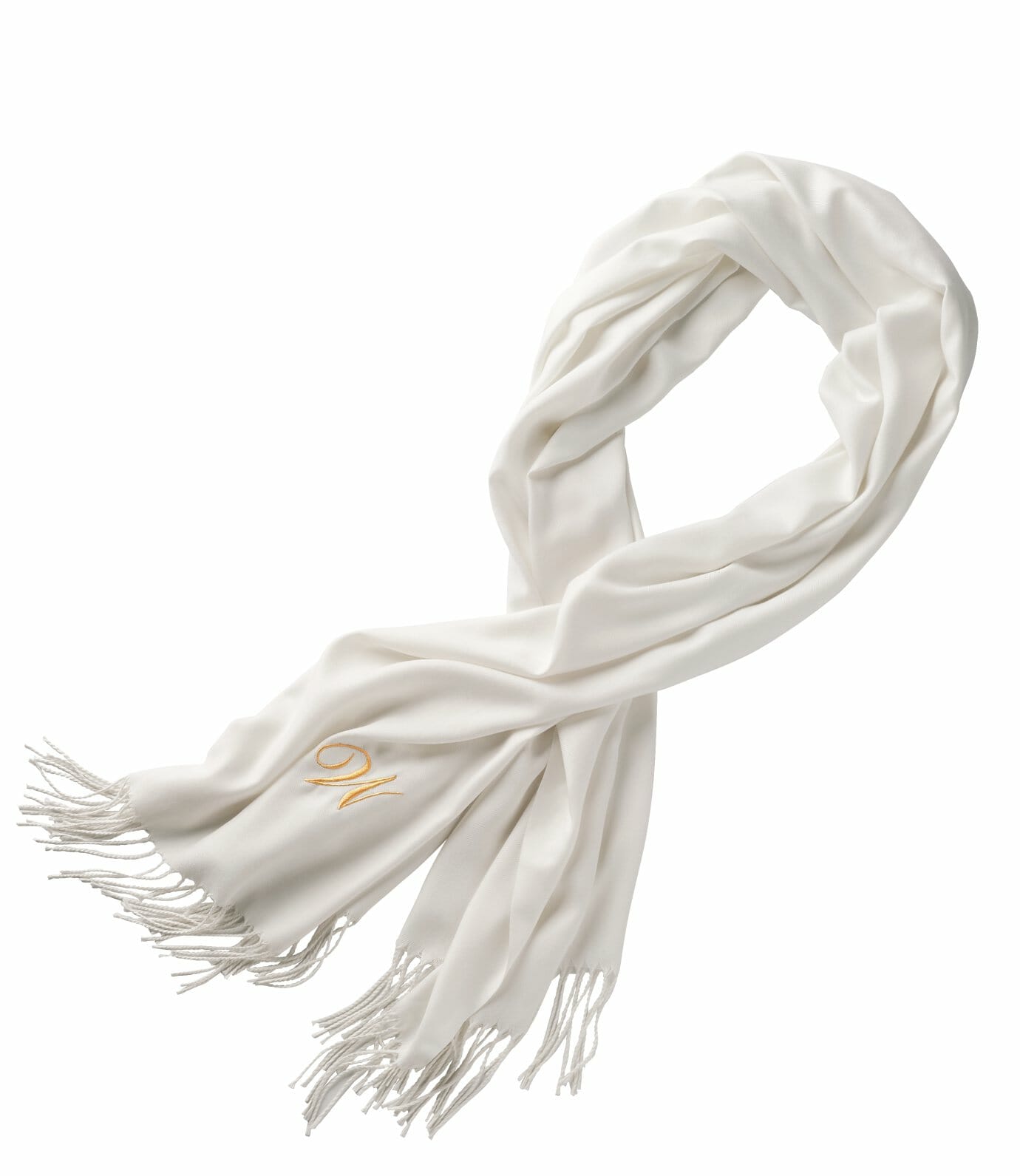 white scarf with personalization