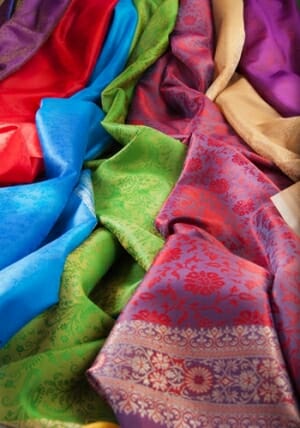 various silk scarves